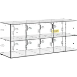 VEVOR Cell Phone Storage Locker, 10 Slots Acrylic Material with Door Locks and Keys, Wall-Mounted Cabinet Pocket Office Classroom Gym Box, Clear