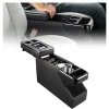 VEVOR Center Console Between Seat Floor Mount Console Storage Box, Central-Console Tools Organizer with Sliding Lid, Cups Holders & Multiple Storage Compartments for Trucks, Minivans, SUVs