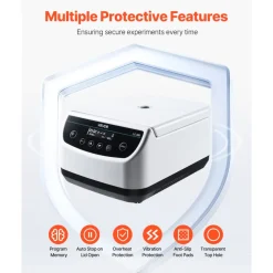 VEVOR Centrifuge Machine, 100-1900xg RCF Electric Laboratory Centrifuge Machine with 1 Rotor for 2/5/10/15ml Tube Capacity, Low Speed 500-4000rpm with Timer, Widely Used in Various Experiments