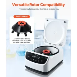 VEVOR Centrifuge Machine, 100-1900xg RCF Electric Laboratory Centrifuge Machine with 1 Rotor for 2/5/10/15ml Tube Capacity, Low Speed 500-4000rpm with Timer, Widely Used in Various Experiments