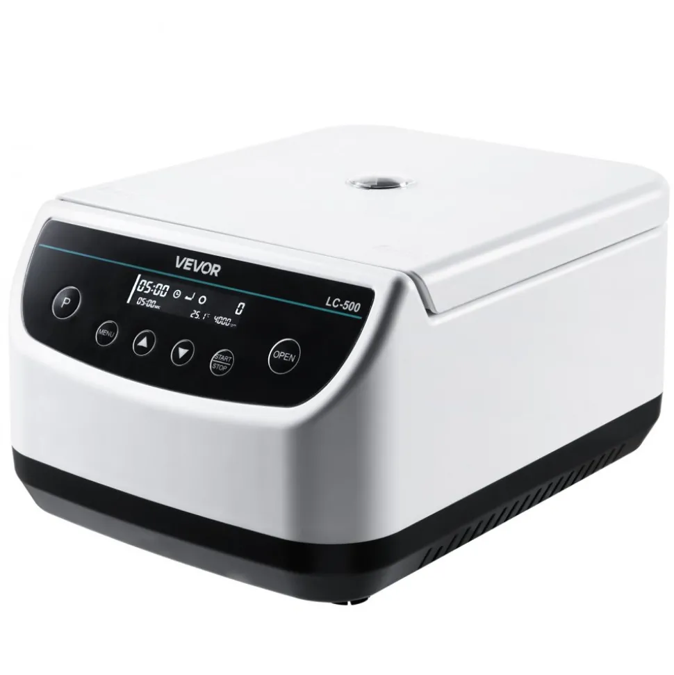 VEVOR Centrifuge Machine, 100-1900xg RCF Electric Laboratory Centrifuge Machine with 1 Rotor for 2/5/10/15ml Tube Capacity, Low Speed 500-4000rpm with Timer, Widely Used in Various Experiments