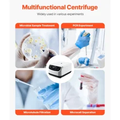VEVOR Centrifuge Machine, 100-2100xg RCF Electric Laboratory Centrifuge Machine with 1 Rotor for 2/5/10/15/50ml Tube Capacity, Low Speed 500-4000rpm with Timer, Widely Used in Various Experiments