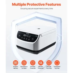 VEVOR Centrifuge Machine, 100-2100xg RCF Electric Laboratory Centrifuge Machine with 1 Rotor for 2/5/10/15/50ml Tube Capacity, Low Speed 500-4000rpm with Timer, Widely Used in Various Experiments