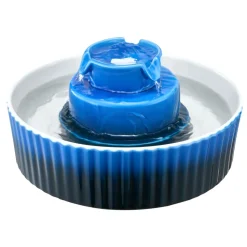 VEVOR Ceramic Cat Water Fountain, 2.1L/71oz Cupcake Pet Fountain, Porcelain Cat Water Dispenser with Ultra-Quiet Pump, 360° Drinking Area and Multi-Layer Filtration System, for Cats and Dogs (Blue)