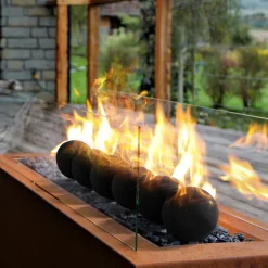 VEVOR Ceramic Fire Balls, 5 Inch 6 Pcs Round Fire Stones, Reusable Lava Rocks Indoor and Outdoor Use, Decorative Fire Pit Rocks for Propane/Gas Fireplace, Stove, Courtyard, Camping, Black