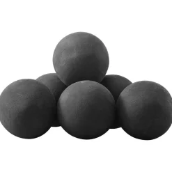 VEVOR Ceramic Fire Balls, 5 Inch 6 Pcs Round Fire Stones, Reusable Lava Rocks Indoor and Outdoor Use, Decorative Fire Pit Rocks for Propane/Gas Fireplace, Stove, Courtyard, Camping, Black