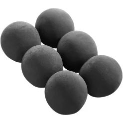 VEVOR Ceramic Fire Balls, 5 Inch 6 Pcs Round Fire Stones, Reusable Lava Rocks Indoor and Outdoor Use, Decorative Fire Pit Rocks for Propane/Gas Fireplace, Stove, Courtyard, Camping, Black