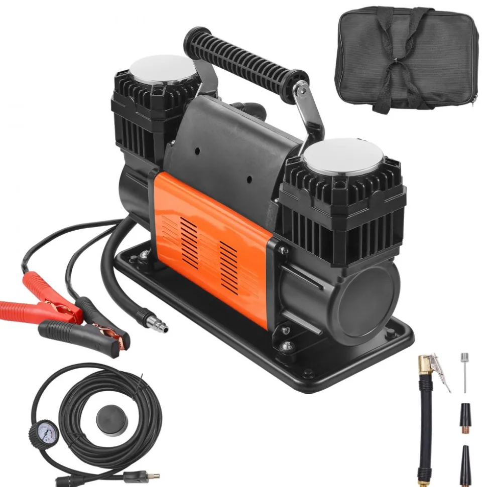 VEVOR 10.6 CFM Heavy Duty Air Compressor, 30s Fast Inflation | Dual-Cylinder Portable Tire Inflator, 12V 150PSI Offroad Air Pump with Adapters for Trucks Car SUV 4 x 4 Vehicle RV