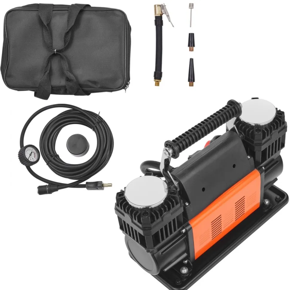 VEVOR 10.6 CFM Heavy Duty Air Compressor, 30s Fast Inflation | Dual-Cylinder Portable Tire Inflator, 12V 150PSI Offroad Air Pump with Adapters for Trucks Car SUV 4 x 4 Vehicle RV