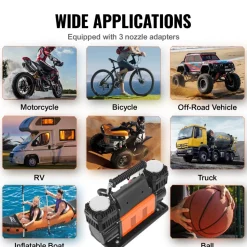 VEVOR 10.6 CFM Heavy Duty Air Compressor, 30s Fast Inflation | Dual-Cylinder Portable Tire Inflator, 12V 150PSI Offroad Air Pump with Adapters for Trucks Car SUV 4 x 4 Vehicle RV