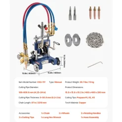 VEVOR CG2-11Y Manual Pipe Cutting Machine, 0.2