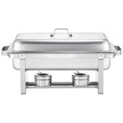 VEVOR Chafing Dish Buffet Set, 8 Qt 2 Pack, Stainless Steel Chafer with 2 Full Size Pans, Rectangle Catering Warmer Server with Lid Water Pan Stand Fuel Holder, for Weddings Parties Banquets, Silver