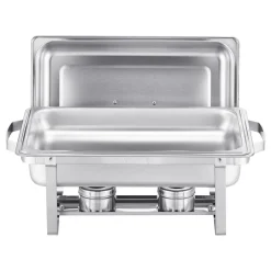VEVOR Chafing Dish Buffet Set, 8 Qt 2 Pack, Stainless Steel Chafer with 2 Full Size Pans, Rectangle Catering Warmer Server with Lid Water Pan Stand Fuel Holder, for Weddings Parties Banquets, Silver