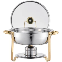 VEVOR Chafing Dish Buffet Set, 8 Qt 4 Pack, Stainless Steel Chafer with 4 Full Size Pans, Rectangle Catering Warmer Server with Lid Water Pan Stand Fuel Holder, for Weddings Parties Banquets, Silver