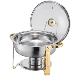 VEVOR Chafing Dish Buffet Set, 8 Qt 4 Pack, Stainless Steel Chafer with 4 Full Size Pans, Rectangle Catering Warmer Server with Lid Water Pan Stand Fuel Holder, for Weddings Parties Banquets, Silver