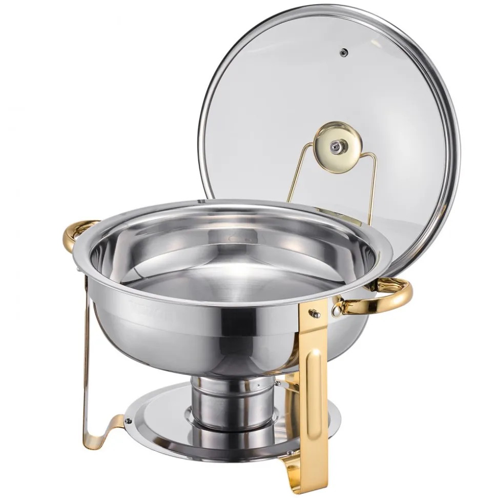 VEVOR Chafing Dish Buffet Set, 8 Qt 4 Pack, Stainless Steel Chafer with 4 Full Size Pans, Rectangle Catering Warmer Server with Lid Water Pan Stand Fuel Holder, for Weddings Parties Banquets, Silver