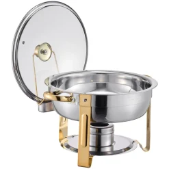 VEVOR Chafing Dish Buffet Set, 8 Qt 4 Pack, Stainless Steel Chafer with 4 Full Size Pans, Rectangle Catering Warmer Server with Lid Water Pan Stand Fuel Holder, for Weddings Parties Banquets, Silver