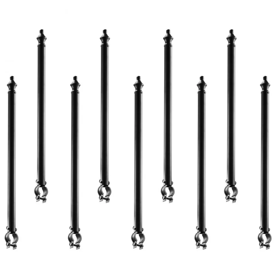 VEVOR Chain Link Fence Extensions, 9 Packs 27.4" Extension Height, Galvanized Post Extender for 1.3" to 1.5" Top of Fence, U Bracket, Barbed Wire Extend Arm for Privacy, Prevent Dogs Jumping Out