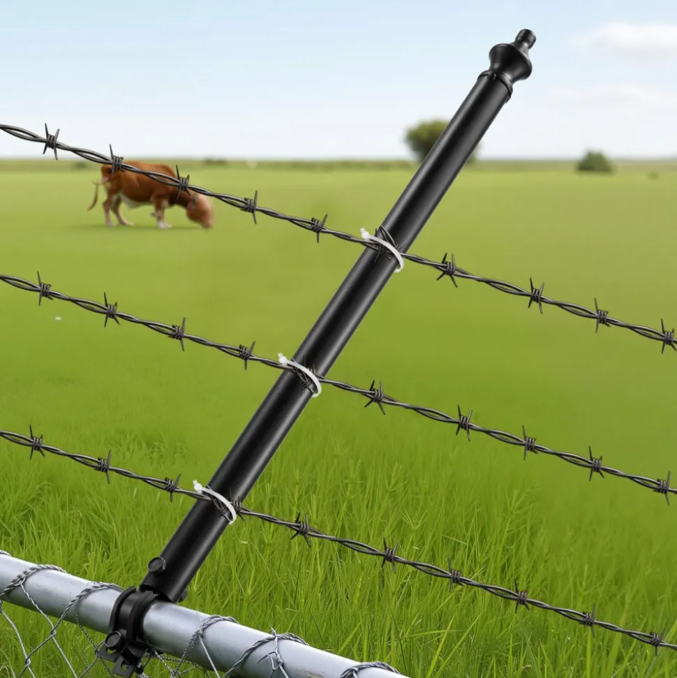 VEVOR Chain Link Fence Extensions, 9 Packs 27.4" Extension Height, Galvanized Post Extender for 1.3" to 1.5" Top of Fence, U Bracket, Barbed Wire Extend Arm for Privacy, Prevent Dogs Jumping Out