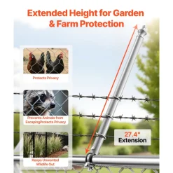 VEVOR Chain Link Fence Extensions, 18 Packs 27.4