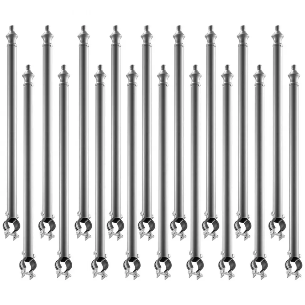 VEVOR Chain Link Fence Extensions, 18 Packs 27.4" Extension Height, Galvanized Post Extender for 1.3" to 1.5" Top of Fence, U Bracket, Barbed Wire Extend Arm for Privacy, Prevent Dogs Jumping Out