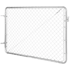VEVOR Chain Link Fence Gate, 72 x 48 in, Adjustable Chain Link Fence Panel, Fit 2.2-6 ft (W) x 6 ft (H) Garden Fence Gate Opening, Rust-Resistant Galvanized Fencing Gate for Farm, Posts Not Included