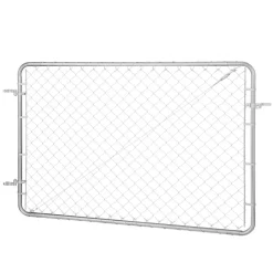 VEVOR Chain Link Fence Gate, 72 x 48 in, Adjustable Chain Link Fence Panel, Fit 2.2-6 ft (W) x 6 ft (H) Garden Fence Gate Opening, Rust-Resistant Galvanized Fencing Gate for Farm, Posts Not Included