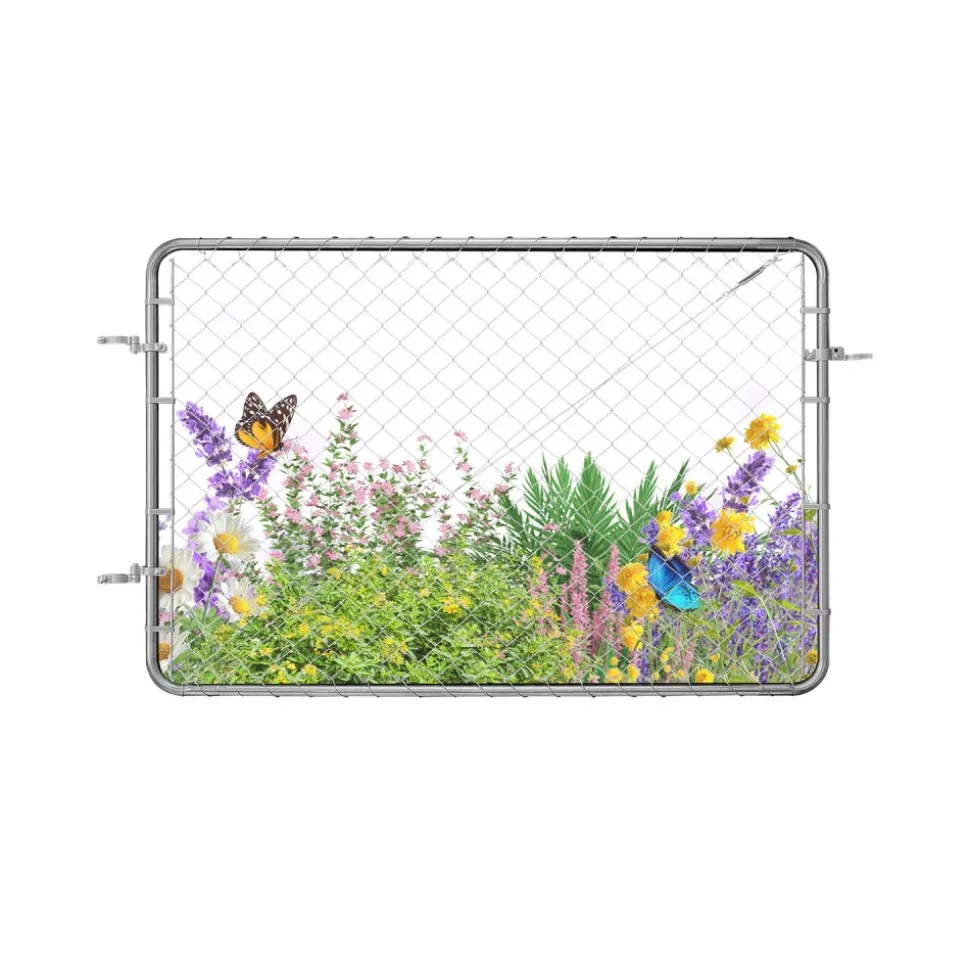 VEVOR Chain Link Fence Gate, 72 x 48 in, Adjustable Chain Link Fence Panel, Fit 2.2-6 ft (W) x 6 ft (H) Garden Fence Gate Opening, Rust-Resistant Galvanized Fencing Gate for Farm, Posts Not Included