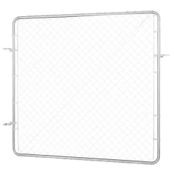 VEVOR Chain Link Fence Gate, 70 x 72 in, Adjustable Chain Link Fence Panel, Fit 3 ft (W) x 4 ft (H) Garden Fence Gate Opening, Rust-Resistant Galvanized Fencing Gate for Farm Posts Not Included
