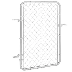 VEVOR Chain Link Fence Gate, 32 x 46 in, Adjustable Chain Link Fence Panel, Fit 2-4 ft (W) x 4 ft (H) Garden Fence Gate Opening, Rust-Resistant Galvanized Fencing Gate for Farm Posts Not Included