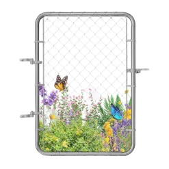 VEVOR Chain Link Fence Gate, 32 x 46 in, Adjustable Chain Link Fence Panel, Fit 2-4 ft (W) x 4 ft (H) Garden Fence Gate Opening, Rust-Resistant Galvanized Fencing Gate for Farm Posts Not Included