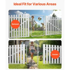 VEVOR Chain Link Fence Gate, 32 x 46 in, Adjustable Chain Link Fence Panel, Fit 2-4 ft (W) x 4 ft (H) Garden Fence Gate Opening, Rust-Resistant Galvanized Fencing Gate for Farm Posts Not Included