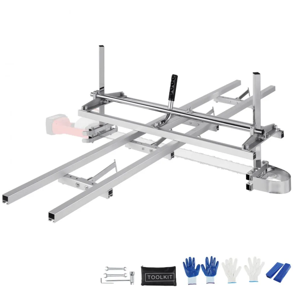 VEVOR Chainsaw Mill and Rail Mill Guide System, Portable Sawmill 14"-36" Guide Bar, 9ft Aluminum Saw Milling Rail Guide with Chainsaw Planking Mill for Woodworkers and Carpenters