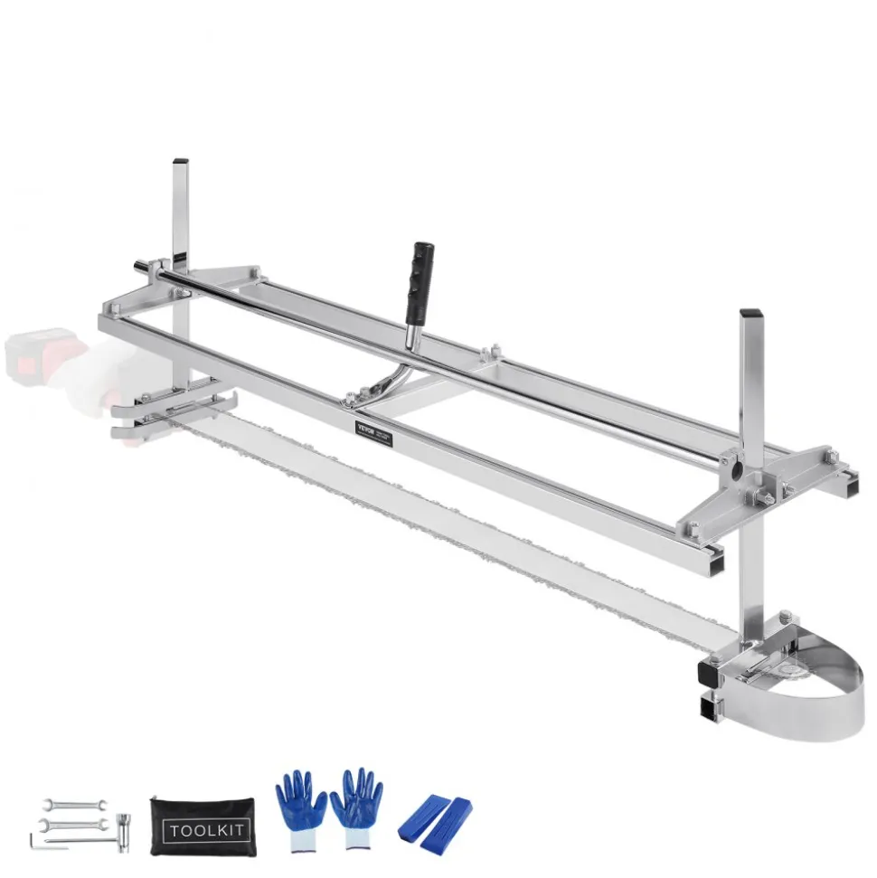 VEVOR Chainsaw Mill, Portable Sawmill 14"-48" Guide Bar, Galvanized Steel Chainsaw Planking Mill with 0.2"-11.81" Cutting Thickness, Wood Lumber Cross Cutting Saw Mill for Builders and Woodworkers
