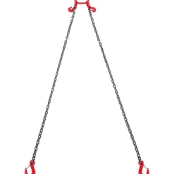VEVOR Chain Sling, 3/8 inch x 6 ft Lifting Chains with Hooks, G80 Engine Chain Hoist Lifts, 11000 lbs/5 Ton Lifting Sling Chains for Engine Hoist, Engine Lift Chain with 2 Leg Grab Hooks and Adjusters
