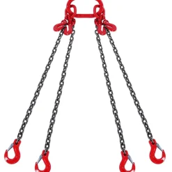 VEVOR Chain Sling, 1/4 inch x 5 ft Lifting Chains with Hooks, G80 Engine Chain Hoist Lifts, 6600 lbs/3 Ton Lifting Sling Chains for Engine Hoist, Engine Lift Chain with 4 Leg Grab Hooks and Adjusters