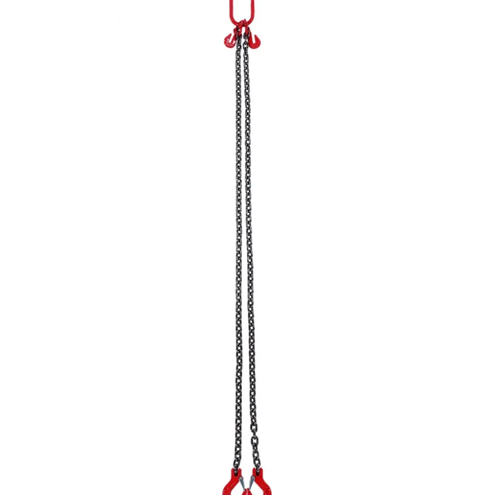 VEVOR Chain Sling, 5/16 inch x 6 ft Lifting Chains with Hooks, G80 Engine Chain Hoist Lifts, 6600 lbs/3 Ton Lifting Sling Chains for Engine Hoist, Engine Lift Chain with 2 Leg Grab Hooks and Adjusters