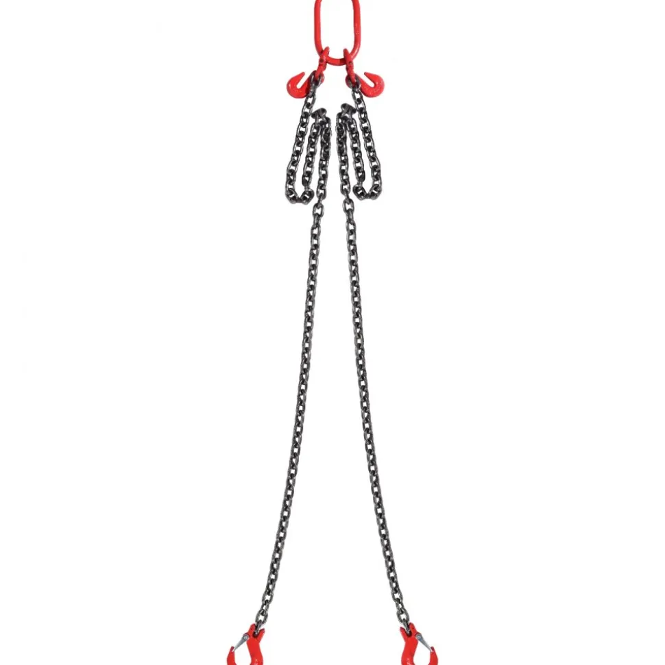 VEVOR Chain Sling, 5/16 inch x 6 ft Lifting Chains with Hooks, G80 Engine Chain Hoist Lifts, 6600 lbs/3 Ton Lifting Sling Chains for Engine Hoist, Engine Lift Chain with 2 Leg Grab Hooks and Adjusters