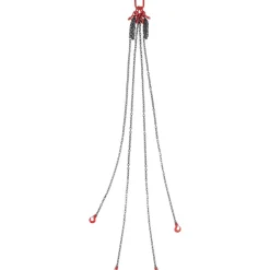 VEVOR Chain Sling, 3/8 inch x 5 ft Lifting Chains with Hooks, G80 Engine Chain Hoist Lifts, 11000 lbs/5 Ton Capacity Lifting Sling Chains for Engine Hoist, Engine Lift Chain with 2 Leg Grab Hooks