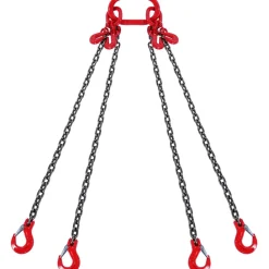 VEVOR Chain Sling, 3/8 inch x 5 ft Lifting Chains with Hooks, G80 Engine Chain Hoist Lifts, 11000 lbs/5 Ton Capacity Lifting Sling Chains for Engine Hoist, Engine Lift Chain with 2 Leg Grab Hooks