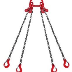 VEVOR Chain Sling, 3/8 inch x 5 ft Lifting Chains with Hooks, G80 Engine Chain Hoist Lifts, 11000 lbs/5 Ton Capacity Lifting Sling Chains for Engine Hoist, Engine Lift Chain with 2 Leg Grab Hooks
