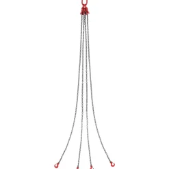 VEVOR Chain Sling, 3/8 inch x 5 ft Lifting Chains with Hooks, G80 Engine Chain Hoist Lifts, 11000 lbs/5 Ton Capacity Lifting Sling Chains for Engine Hoist, Engine Lift Chain with 2 Leg Grab Hooks