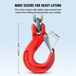 VEVOR Chain Sling, 3/8 inch x 5 ft Lifting Chains with Hooks, G80 Engine Chain Hoist Lifts, 11000 lbs/5 Ton Capacity Lifting Sling Chains for Engine Hoist, Engine Lift Chain with 2 Leg Grab Hooks