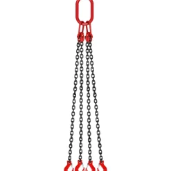 VEVOR Chain Sling, 5/16 inch x 5 ft Lifting Chains with Hooks, G80 Engine Chain Hoist Lifts, 11000 lbs/5 Ton Capacity Lifting Sling Chains for Engine Hoist, Engine Lift Chain with 4 Leg Grab Hooks