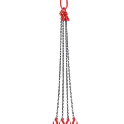 VEVOR Chain Sling, 5/16 inch x 5 ft Lifting Chains with Hooks, G80 Engine Chain Hoist Lifts, 11000 lbs/5 Ton Lifting Sling Chains for Engine Hoist, Engine Lift Chain with 4 Leg Grab Hooks & Adjusters
