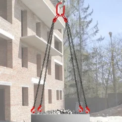 VEVOR Chain Sling, 5/16 inch x 10 ft Lifting Chains with Hooks, G80 Engine Chain Hoist Lifts, 11000 lbs/5 Ton Capacity Lifting Sling Chains for Engine Hoist, Engine Lift Chain with 4 Leg Grab Hooks