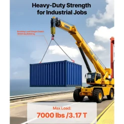 VEVOR Chain Sling, 5/16 in x 10 ft Lifting Chains with 2 Leg Grab Hooks, Heavy Duty G80 Alloy Steel Lifting Sling, 7000LBS Capacity, Adjustable Engine Chain Hoist Lifts for Cargo Security Towing