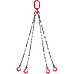 VEVOR Chain Sling, 1/4 in x 5 ft Lifting Chains with 4 Leg Grab Hooks, Heavy Duty G80 Alloy Steel Lifting Sling, 6600LBS Capacity, Adjustable Engine Chain Hoist Lifts for Cargo Security Towing
