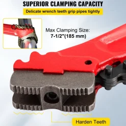 VEVOR Chain Wrench Pipe 36inch,Heavy Duty Oil Filter Chain Wrench Capacity 4-1/2 to 7-1/2inch ,Chain Wrench 30inch (760 mm) Chain Length Plumbing Pipe Tool