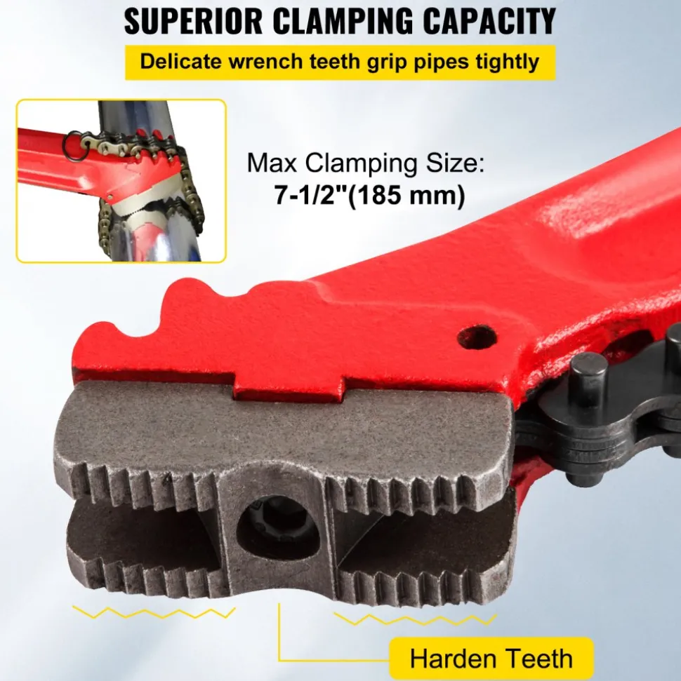 VEVOR Chain Wrench Pipe 36inch,Heavy Duty Oil Filter Chain Wrench Capacity 4-1/2 to 7-1/2inch ,Chain Wrench 30inch (760 mm) Chain Length Plumbing Pipe Tool